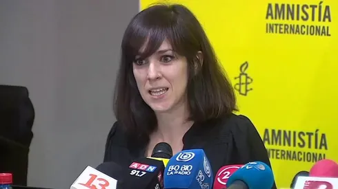 La directora para las Américas de Amnistía Internacional, Erika Guevara, en conferencia de prensa.