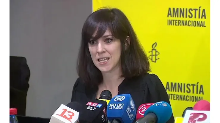 La directora para las Américas de Amnistía Internacional, Erika Guevara, en conferencia de prensa.