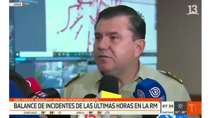 General compara actuar de Carabineros con quimioterapia