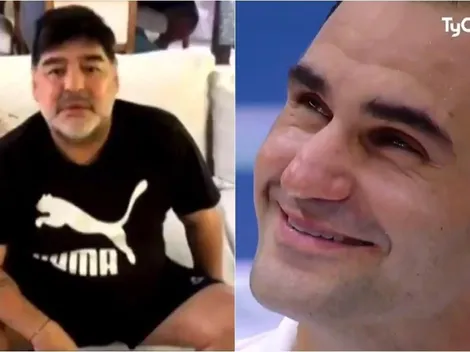 Saludo: Maradona hace llorar a Federer en Argentina