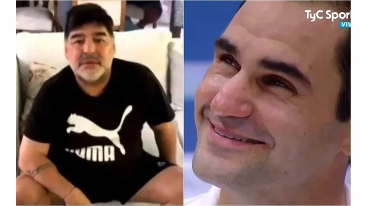 Maradona emociona a Federer.