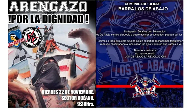 La Garra Blanca y Los de Abajo amenazaron con boicotear el reinicio del campeonato