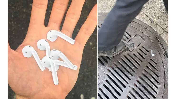 Artista deja stickers que imitan AirPods pegadas por las calles y tiene a todos locos