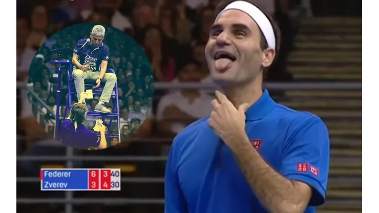 Federer y Zverev payaseando.