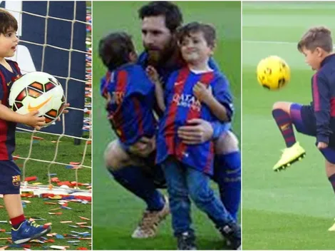 Milan Pique, Thiago Messi y Benjamín Suárez arman equipo como sus padres