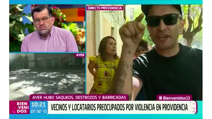 El sujeto irrumpió en una conversación que sostenían los panelistas con gente en la calle.