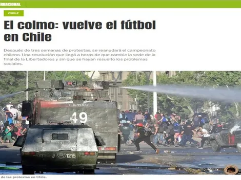 Olé: "El colmo. Vuelve el fútbol en Chile"