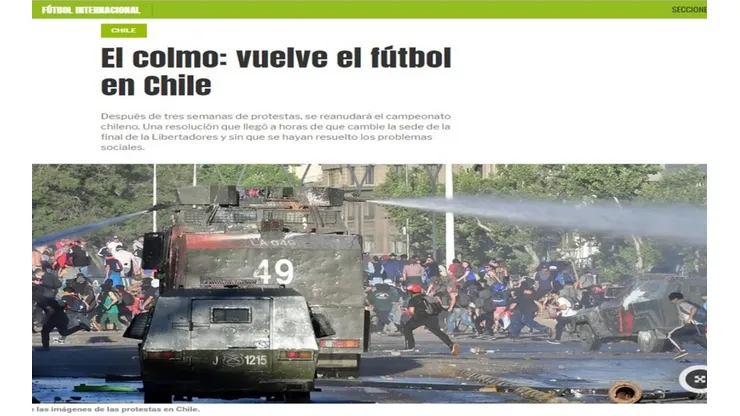 Olé y el regreso del fútbol chileno.