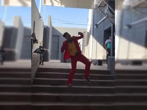 Ángelo Sagal se disfraza de El Jóker en la práctica del FC Juárez