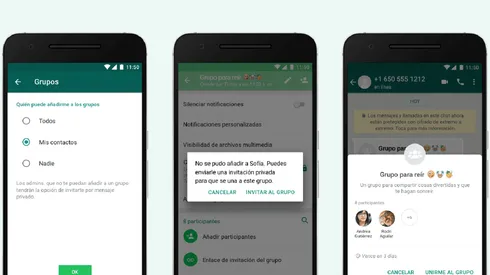 Ahora podrás elegir quienes te pueden agregar a grupos.