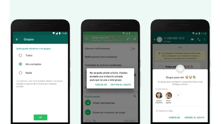 Ahora podrás elegir quienes te pueden agregar a grupos.