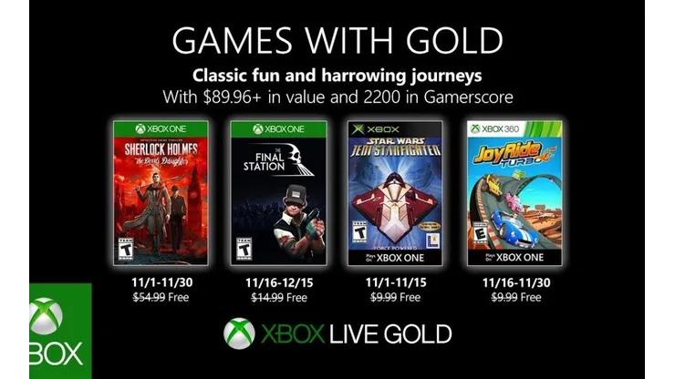 Xbox Live Gold: Sherlock Holmes lidera los juegos gratis de noviembre