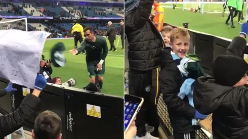 Claudio Bravo tuvo un bello gesto con un pequeño hincha del Manchester City