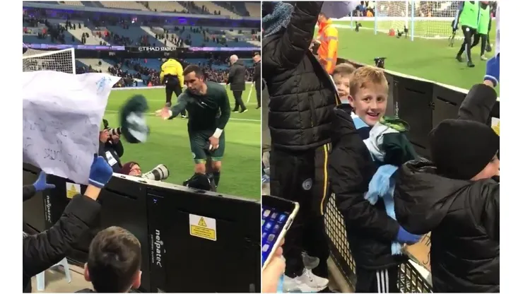 Claudio Bravo tuvo un bello gesto con un pequeño hincha del Manchester City