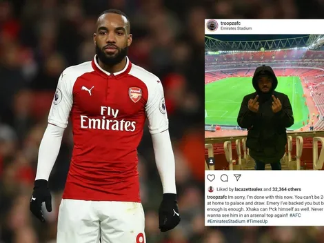 Lacazette le da like a grosera publicación que pide cabezas en Arsenal