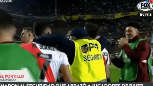 El momento en que Gabriel Portillo, guardia de seguridad, celebró con River.