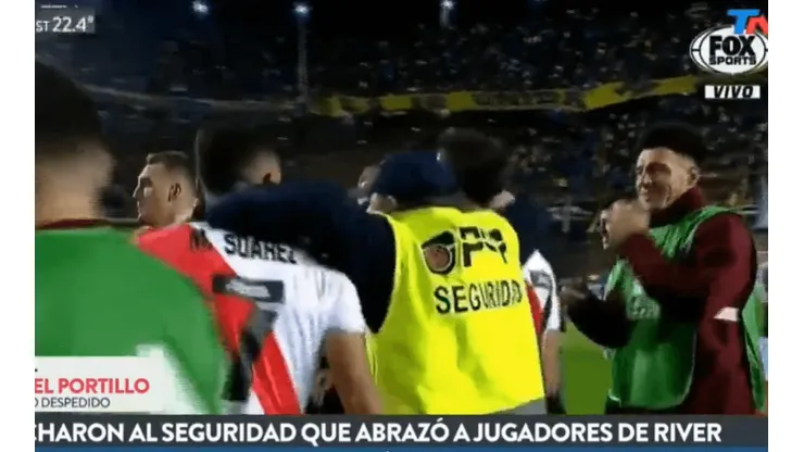 El momento en que Gabriel Portillo, guardia de seguridad, celebró con River.