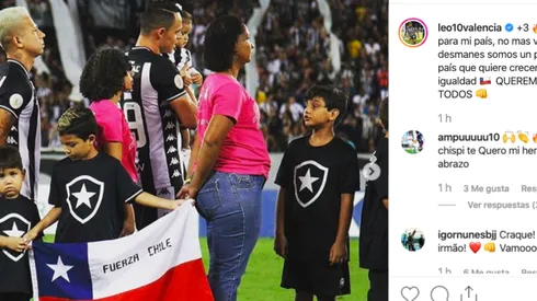 Leo Valencia aparece con bandera chilena en pleno partido: "Somos un pueblo que quiere crecer y avanzar con igualdad"