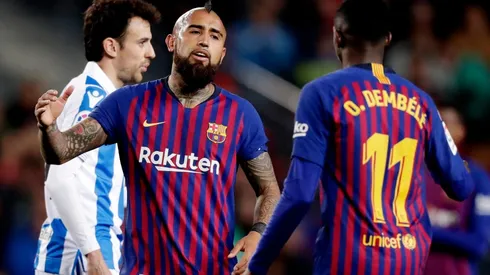 Vidal y Dembélé en el Barça.