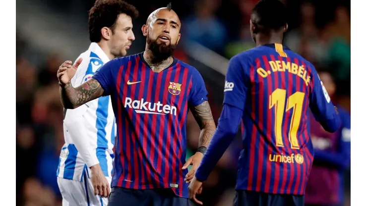 Vidal y Dembélé en el Barça.