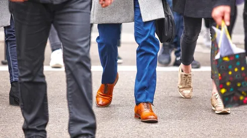 People walking in the city. Urban ambient. Rush hour