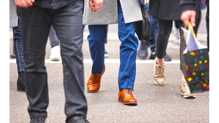 People walking in the city. Urban ambient. Rush hour