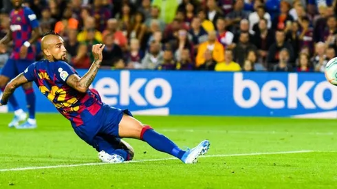Arturo Vidal of FC Barcelona scores his goal during the Liga match between FC Barcelona and Sevilla FC at Camp Nou on October 6, 2019 in Barcelona, Spain. (Photo by Pressinphoto/Icon Sport)-Not Released (NR) (Restricted Editorial Rights In France)