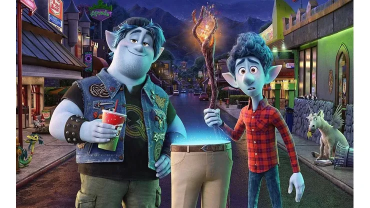 Lo personajes principales y las piernas de su padre.