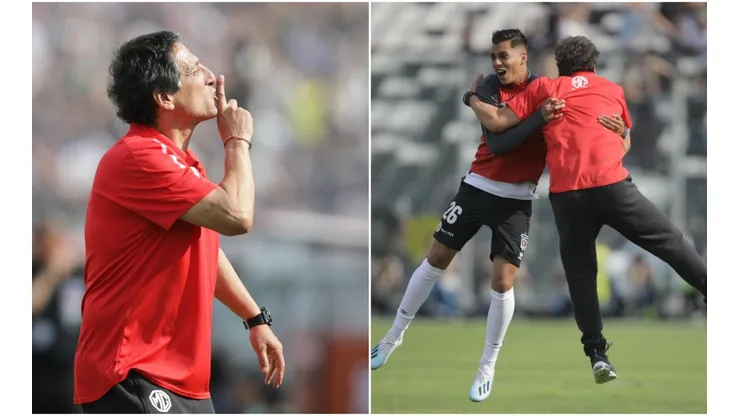 Mario Salas en su momento de éxtasis en el Superclásico.