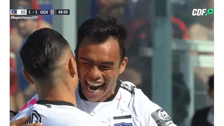Suazo festeja el empate.