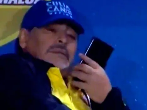 Maradona llama a un programa de TV para reclamar el penal de Boca