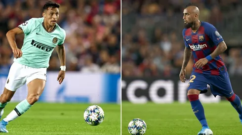 Alexis ante Vidal en el Camp Nou.