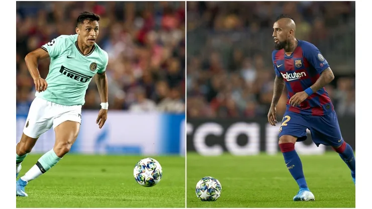 Alexis ante Vidal en el Camp Nou.