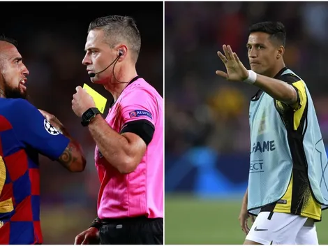 Alexis y Vidal son amonestados en la misma jugada