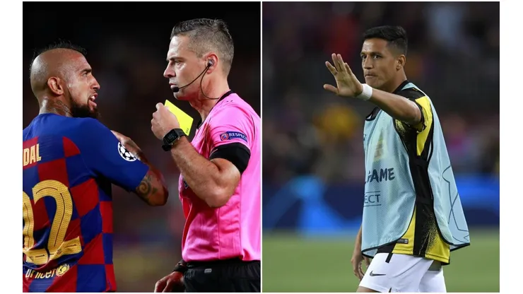 En la misma jugada se llevaron amarilla Vidal y Alexis.