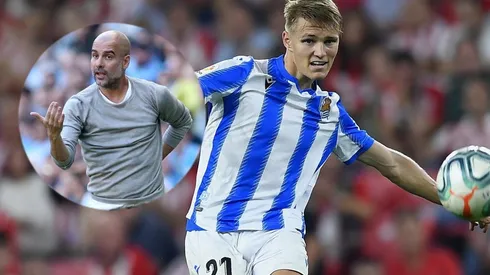 Pep mira fijo a Odegaard.