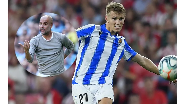 Pep mira fijo a Odegaard.