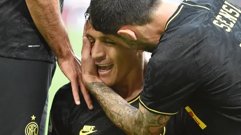 Alexis festeja ante la Sampdoria.