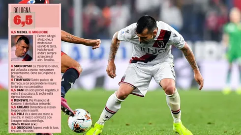 Medel sacó la más alta calificación del partido según La Gazzetta dello Sport
