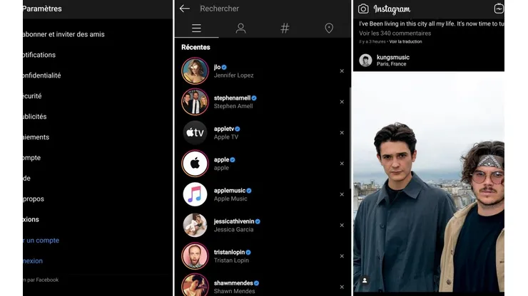 Instagram en su versión beta libera el modo oscuro