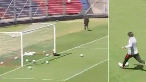 No pierde el talento: el perfecto tiro al palo de Juan Antonio Pizzi en práctica de San Lorenzo