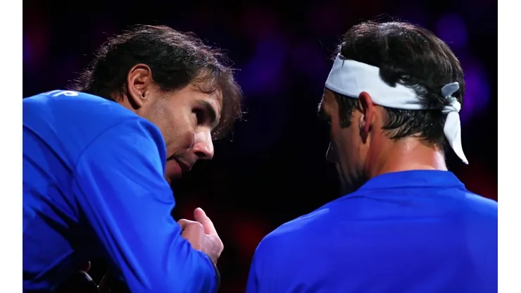 Nadal "coacheando" a Federer.