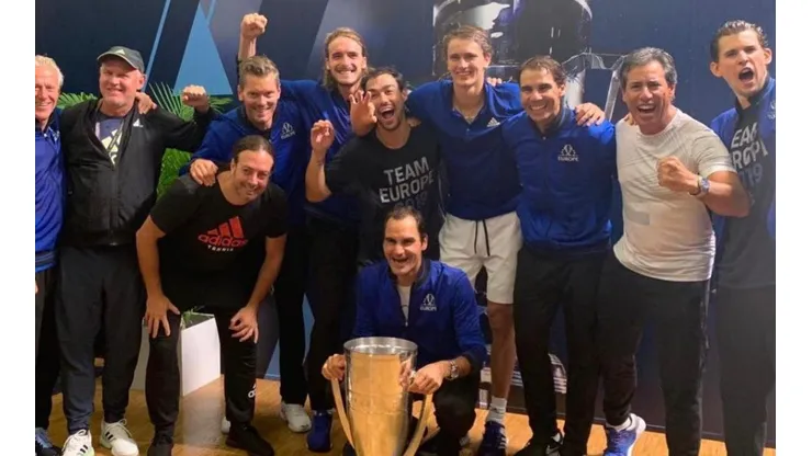 Massú con el Team Europa de la Laver Cup.