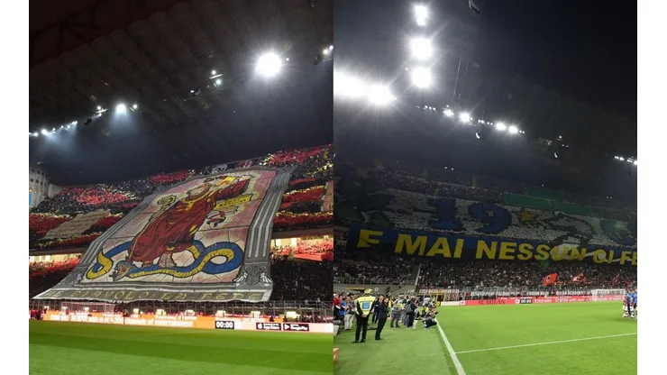 Así salieron ambos equipos a la cancha de San Siro.