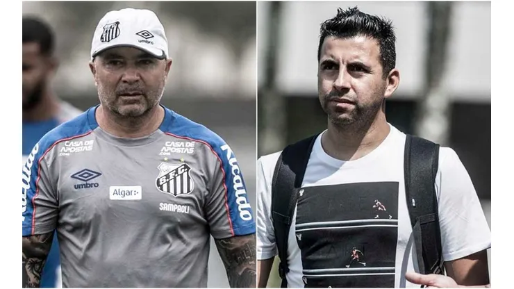 Jorge Sampaoli recibió a Claudio Maldonado en Santos, tal como hacía en la Roja