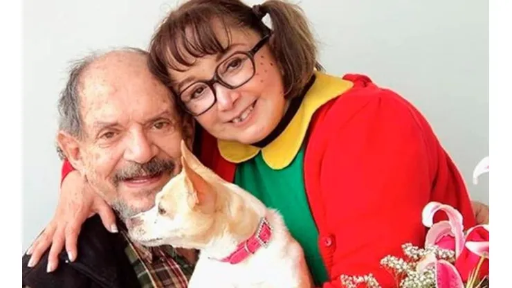 María Antonieta de las Nieves, como la Chilindrina, con Gabriel Fernández.