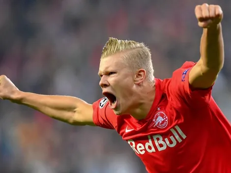 Haland debuta en Champions anotando tres goles en un tiempo