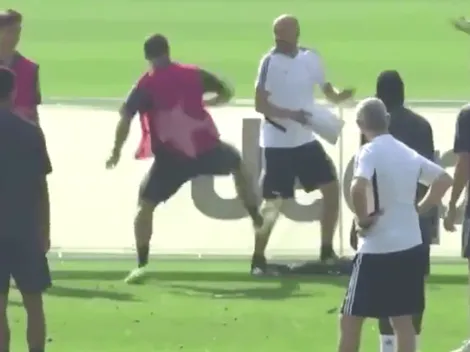 Bailan a Higuaín en un tontito, le pega al ayudante y rompe todo
