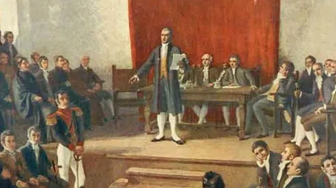 Imágen dela primera junta de gobierno en nuestro país.