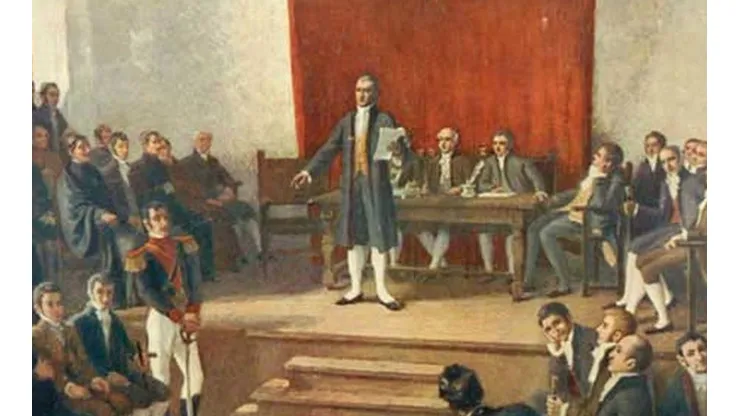 Imágen dela primera junta de gobierno en nuestro país.